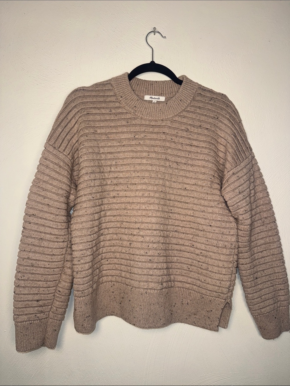 Madewell Neutral Ribbed Crewneck Sweater in multi color